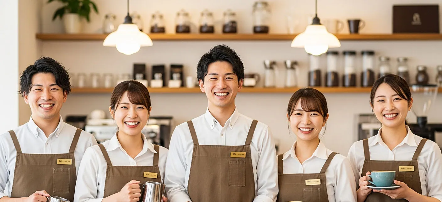 カフェで働くスタッフの様子